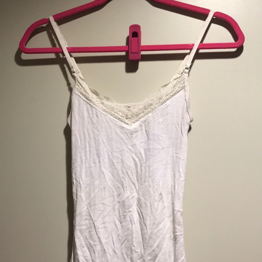 White lacy tank